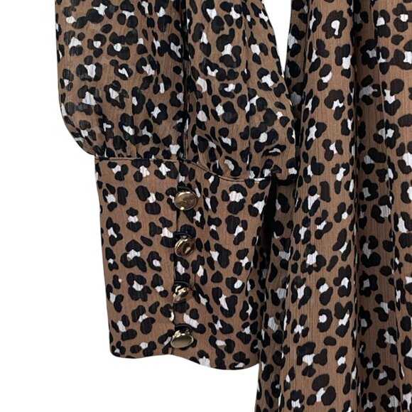 LK BENNETT DAKOTA ANIMAL PRINT CHIFFON LONG SLEEVE DRESS - Picture 11 of 13